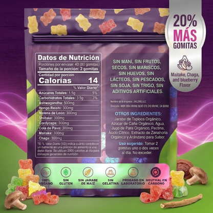 Suplemento Mushroom Ashwagandha 80 Gomas